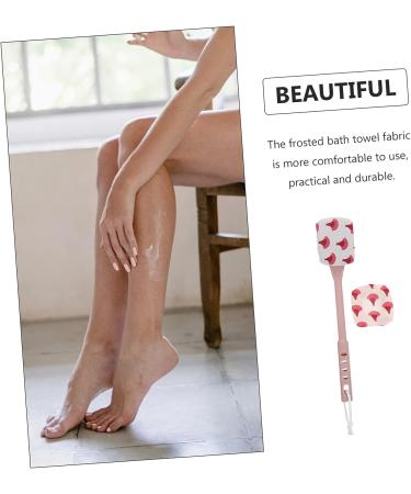 Healeved Bath Brush Shower Loufah Sponge Tub Cleaner | Exfoliating Body Brush with Handle | Spa Shower Supply 36X9CM - Buy Online on GoSupps.com