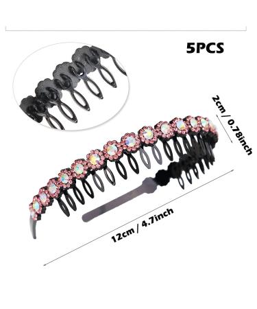 5 Pieces Rhinestone Hair Bands | Stylish Crystal Elastic Hair Accessories for Women & Girls - Buy Online on GoSupps.com