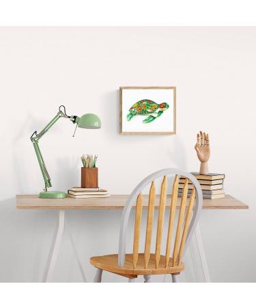 Quilling Kit for Adults - Handmade DIY Craft Set for Beginners - Paper Filigree Painting Tools - Room Wall Art Decor - Green Turtle Design 8x10 inch (Basic) - Buy Online on GoSupps.com