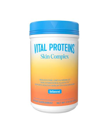 Vital Proteins Collagen Peptides for Women - 20g Hydrolyzed Collagen Vitamin C Hyaluronic Acid Reduce Fine Lines & Wrinkles Verisol & Holimel - Skin Complex Supplement Unflavored 11.9oz Powder Unflavored 11.9 Ounce (Pack of 1)