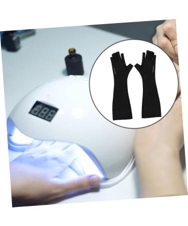 Beatifufu 1 Pair Nail Gloves Gel Nail Led Lamp Gel Manicure Gloves Nail Art Gloves Uv-resistant Manicure Gloves Manicure Art Gloves Fingerless Polyester Mj03 Sleeve - Buy Online on GoSupps.com