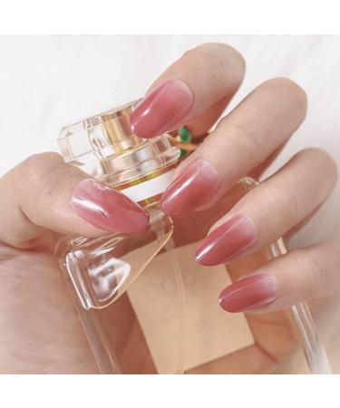 Sethexy Ballerina False Fingernails - Pink Glossy Ombre Acrylic Press-On Nail Tips (24pcs) | Geometric Nail Art for Perfect Manicure - Buy Online on GoSupps.com