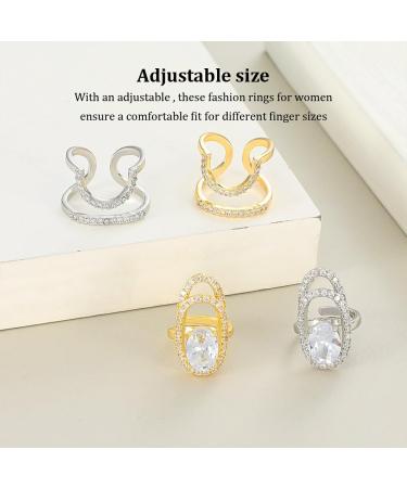 WUUISDNX Stylish And Unique Electroplated Copper Ring For Women Environmentally Friendly -free Electroplating Process. 05silveryKY1740 - Buy Online on GoSupps.com