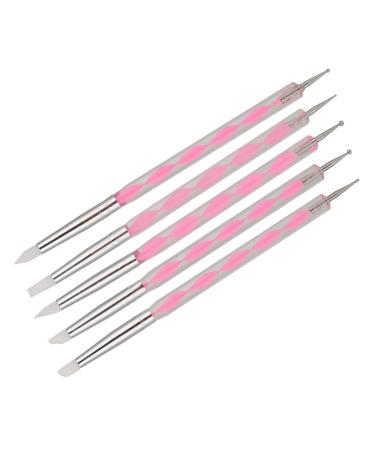 DIY Nail Art Dotting Pen Acrylic Handle Soft Dual Ended Manicure Dotting Pen Non Corrosive for Home for Nail Salon(pink)