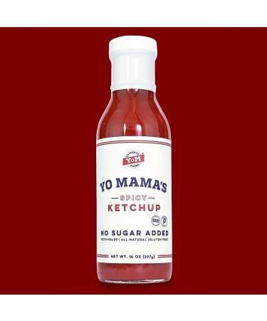 Keto Spicy Ketchup by Yo Mama's Foods Pack of (2) - No Sugar Added Low Carb Vegan Gluten Free Paleo Friendly and Made with Whole Non-GMO Tomatoes! Spicy Ketchup 397 g (Pack of 2) - Buy Online on GoSupps.com
