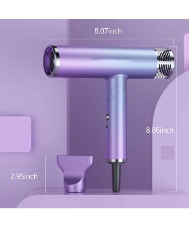 JIEBA Hair Dryer Hair Blower Electric Negative Ion Blow Dryer Mini Folding Lightweight Hair Blower Quiet Quick Hair Dryer Home Travel Portable Hair Blower Gradient T-Shaped Hair Dryer Purple 1800W - Buy Online on GoSupps.com