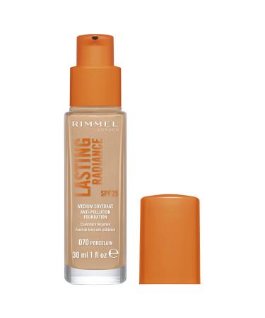 Rimmel London Lasting Radiance Medium Coverage Anti Pollution Foundation 070 Porcelain 30ml Porcelain 30 ml (Pack of 1)