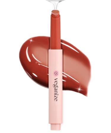 Veganize Collagen Lip Glass Balm | Hydrating Lip Balm in 9 Vibrant Colors | Moisturizing Lip Care Infused with Collagen Jelly Magic | No Animal Trial Lip Balm 0.06 oz (#6 Noble Brick) 06 Noble Brick
