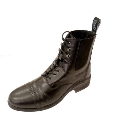 One Stop Equine Shop BasEQ Alexis Children's Lace Equestrian Riding Paddock Boots 4 Big Kid Brown