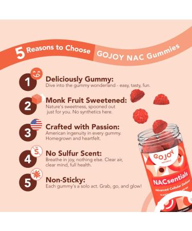 7-in-1 Vegan NAC 600mg Gummies - Sugar Free Antioxidant & Immune Support Supplement with Vitamin C ALA Resveratrol - Shop Internationally - Buy Online on GoSupps.com