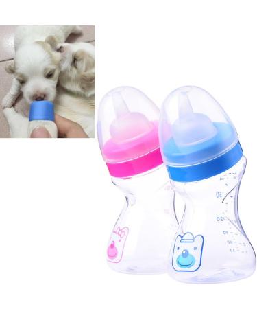 Esoes Suckling Bottle Set - Nursing Feeding Bottle Silicone Nipple Brush Kit Water/Milk Bottle for Dog Puppy Cat Kitten Pet Small Animals 180ml Baby Pet Bottle (Color Random) - Buy Online on GoSupps.com