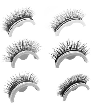 Kiss Lashes no Glue Needed Reusable Self Adhesive Eyelashes 3D Makeup Eyelash for Women Girl Eye Makeup Tool 1Pair No. 3 Slim Long 3# NO.3 - Buy Online on GoSupps.com