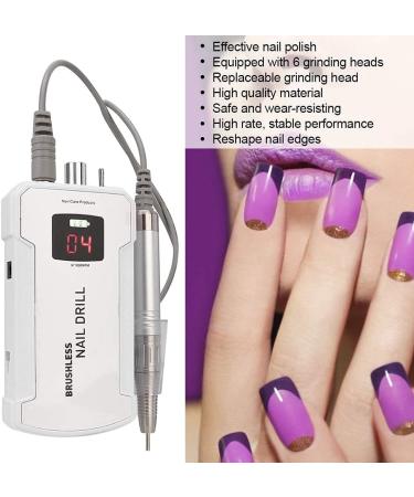 Electric Nail Drill 35000RPM Portable Nail Grinding Buffing Polisher Professional Nail E-File Kit Manicure Tool for Acrylic Gel Nails Manicure Pedicure Cuticle Cordless - Buy Online on GoSupps.com
