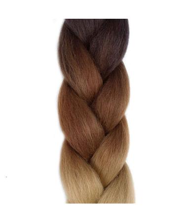 LDMY Jumbo Braids Hair Extensions 6 Bundle Pack - Ombre Brown & Blonde 24 Synthetic Kanekalon Jumbo Braiding Hair - Buy Online on GoSupps.com