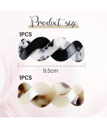 Shop Kotkiddy Large Retro Hair Clips for Women | French Vintage Automatic Hair Barrettes for Thick Hair 2 Pieces - Buy Online on GoSupps.com