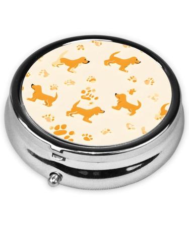 Corgi Pattern Round Pill Box 3 Compartment Portable Travel Medicine Organizer for Vitamins & Tablets | Cute Mini Decorative Purse Storage - Buy Online on GoSupps.com