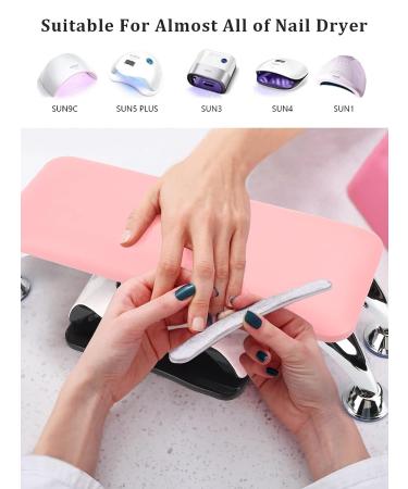 Detachable Pink Microfiber Leather Arm Rest Pillow for Nails - Nail Tech Hand Rest Cushion - Buy Online on GoSupps.com