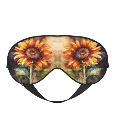 Sleep Mask Eye for Women Men Reusable Soft Blackout Eye Masks Covers for Night Better Sleep Travel Camping Road Trip Essentials Gifts for Him Her - Sunflower Pattern