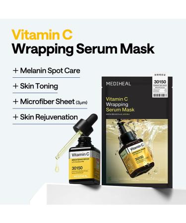 MEDIHEAL Vitamin C Brightening Serum & Mask Skin Care Duo Set for Radiance Care - Evens SkinTone for Uneven & Dull Skin - Niacinamide Vitamin C - Buy Online on GoSupps.com