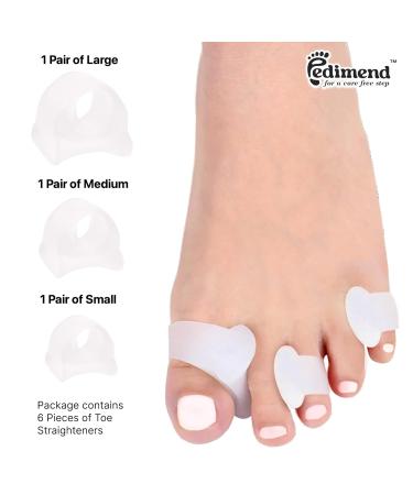 Pedimend Gel Toe Separator & Straightener 6-Piece Set for Hammer Toe Curved Toes & Pinky Toe Adjustable Sizes for Men & Women - Buy Online on GoSupps.com
