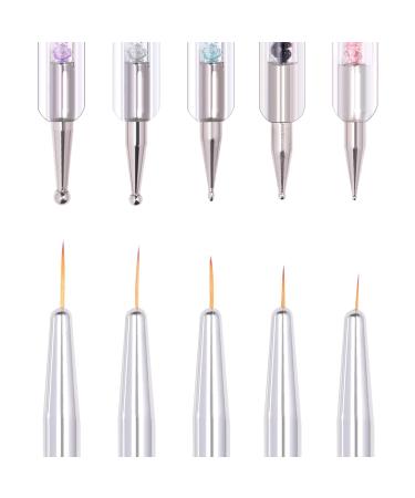 Nail Art Brush Set - 5 Piece Professional Dotting & Liner Tools for DIY Designs | International Shipping Available - Buy Online on GoSupps.com