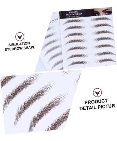WOONEKY 4pcs Eyebrow Stickers Eyebrow Transfers Stickers 6d Hair Water Transfer Paper with Soy Ink Tool - Buy Online on GoSupps.com