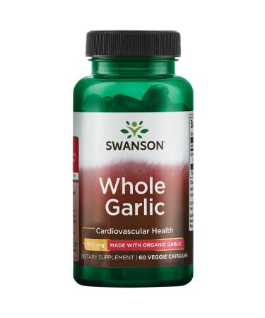 Swanson Made with Organic Whole Garlic 700 Milligrams 60 Veg Capsules