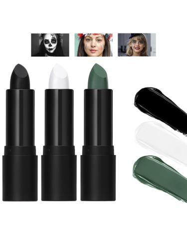 hslfuai 3Pcs Black Eyeshadow Stick for BaseballFootballSoftballLacrosse Easy to Apply Sports Eyeshadow Stick Long Lasting Halloween Face Painting Cosplay Makeup Natural