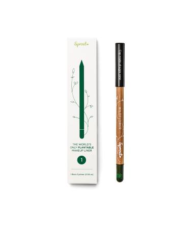 Sprout Waterproof Eyeliner | Smooth Soft Kohl | Vegan Formula | Plantable Eyeliner Pencil with Wildflower Seeds | Eco-Friendly Sustainable Makeup Gift | Black 1 Black Eyeliner