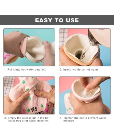 Bncxdc Cat-Gray Hot Water Bottle 350ml - Durable Rubber Mini Water Bag with Cloth Cover for Warmth, Strong Sealing for Hands, Neck, Waist - Buy Online on GoSupps.com
