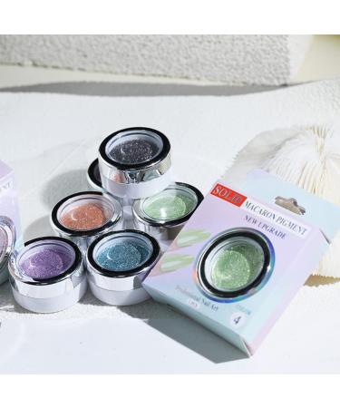 BQAN Chrome Nail Powder Set - 6 Jars Mirror Effect Holographic Titanium Metal Powders in Green, Silver, Pink, Purple | Nail Decoration Kit with Sponge Brushes - Buy Online on GoSupps.com