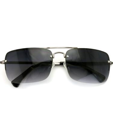 Men's Large Outdoor Sunglasses - Metal Rimless Rectangular Tinted Reading Glasses | 3.5x Gunmetal-Black Readers for Optimal Vision - Buy Online on GoSupps.com