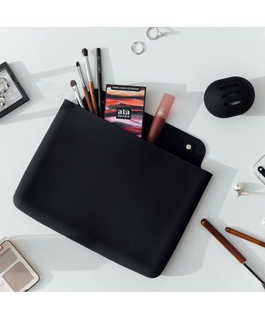 FERYES Silicone Makeup Bag - Premium Travel Toiletry Bag for Women - Easy Carry Cosmetic Bag for Beauty Tools and Brushes (Black) - Buy Online on GoSupps.com