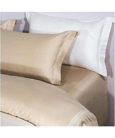 White Gray Egyptian Cotton Duvet Cover Set Embroidered 4 Piece Queen/Queen Size Bedding Bedding Sets Soft (SSS 4pcs) - Buy Online on GoSupps.com