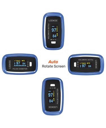 LOOKEE LK50D1A Deluxe Pulse Oximeter - Accurate Finger SpO2 Blood Oxygen Monitor with OLED Display Plethysmograph & Pulse Graph | Auto Rotate | FSA/HSA Eligible | Ships Internationally - Buy Online on GoSupps.com