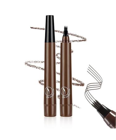 Nexavista - 4 Point Eyebrow Pencil Magic Eyebrow Pencil 3d Makefullbeauty Eyebrow Pen Magical Precise Waterproof Brow Pen Natural Looking Brows Effortlessly (2*Dark Brown)