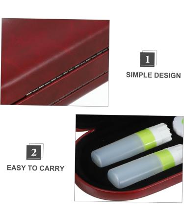 Homsfou Travel Bag Set - Portable Sunglasses & Contact Lens Case - Double Glasses Holder - Compact Red PU Design for Easy Travel - Buy Online on GoSupps.com