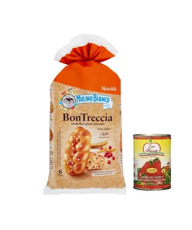 Zia Rosa Mulino Bianco Bontreccia Whole Grain Buns with Cranberries and Buckwheat 225g + 400g Zia Rosa DOP Pomodoro San Marzano Box