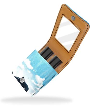Travel Lipstick Organizer Case - Portable Makeup Bag with Mirror | Cartoon Whale Design | International Shipping Available - Buy Online on GoSupps.com