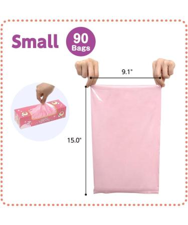 BOS Baby Diaper Disposal Bags - 150 Unscented Odor Sealing Bags, Pink, Size S, Durable - 9.1x15 Inch - Buy Online on GoSupps.com