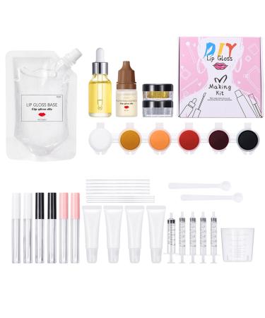 Lip Gloss Making Kit 46 Lip Gloss Kit to Make Your Own Lip Gloss Moisturizing Lip Glaze Handmade Set Beginner Lip gloss box Lip Gloss Making Supplies Set for Women Girls