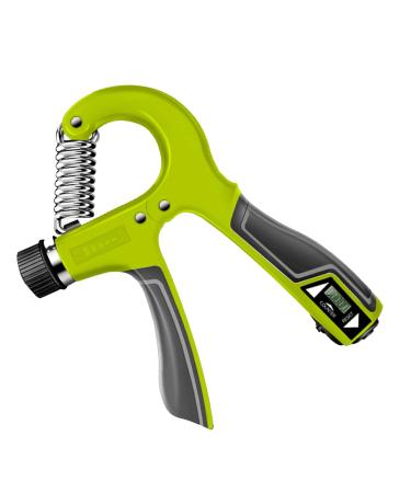 Jopwkuin handle amplifier LED display spring gripper trainer adjustable strength electronic compact to improve the grip thickness green