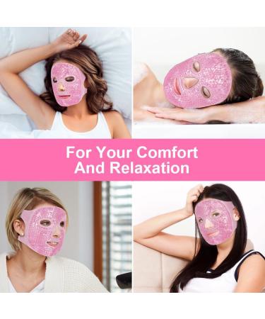 ACWOO Cooling Gel Beads Face Mask for Puffy Eyes & Migraine Relief - Reusable Hot Cold Therapy Mask for Dark Circles, Headache & Sinus Pain - Pink - Buy Online on GoSupps.com