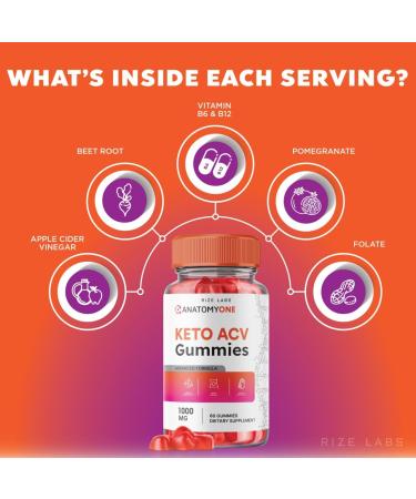 Anatomy One Keto Gummies with Apple Cider Vinegar - Advanced Weight Loss Supplement (60 Gummies) - Buy Online on GoSupps.com
