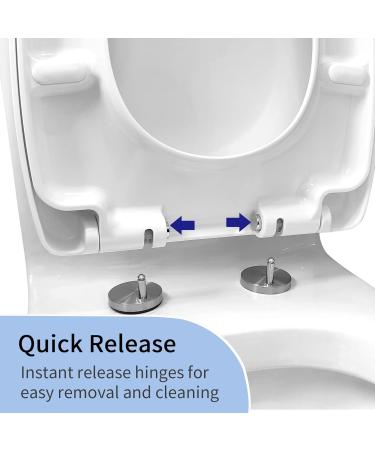 Elongated Toilet Seat Soft Close Quick Release Design Urea Formaldehyde Heavy Duty Toilet Seats Non-Slip Seat V Shape White Little Surprise - Buy Online on GoSupps.com