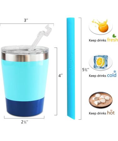 Housavvy 4 Pack 8oz Insulated Stainless Steel Kids Cups with Lids, Straws - BPA Free, Leakproof Toddler Sippy Cups in Navy/Teal/Pink/Rose - Buy Online on GoSupps.com