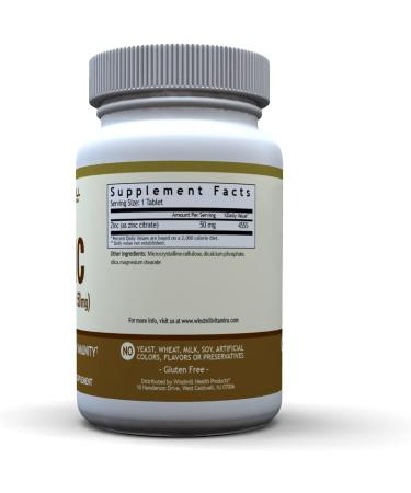 Windmill Zinc Citrate 50mg Immune Support Dietary Supplement 60 Count - Multi - Buy Online on GoSupps.com