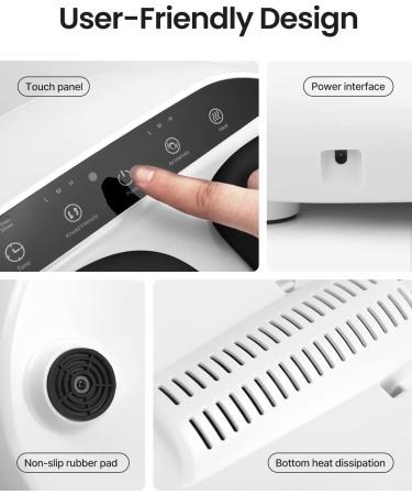 RENPHO Foot Massager Machine with Heat - Gifts for Men and Women - Shiatsu Deep Kneading - Relieves Tired Muscles and Plantar Fasciitis - Fits Feet Up to Men Size 12 - B-white - Buy Online on GoSupps.com