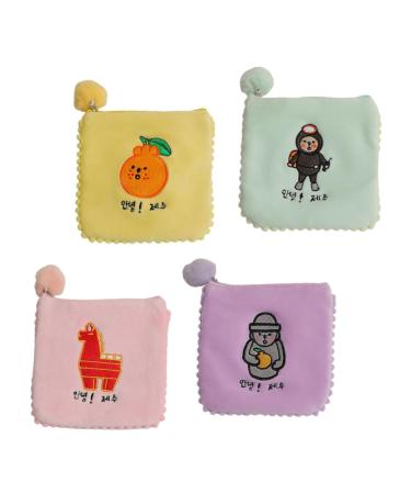 ABOOFAN 4 pieces of female supply Period Reusable tampon holder Compact sanitary holder Beautiful bag from the time caricature fabric fruit Miss