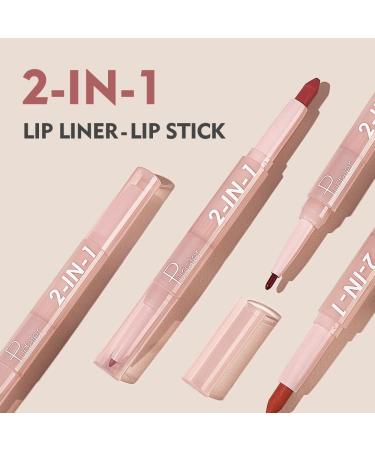 Matte Lip Liner Pencil & Lipstick Crayon Set | Long Wear, Double-ended Nude Lipstick | No Smudge, Waterproof, Non-fading | for Women - Buy Online on GoSupps.com
